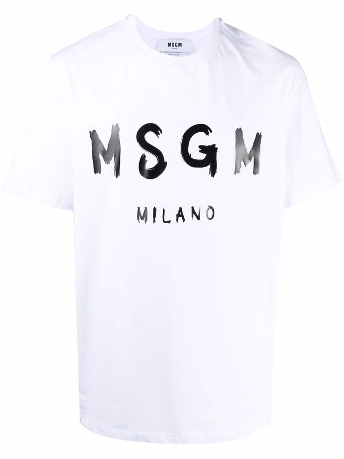 Msgm T-shirt White Men Print Logo Milan 5