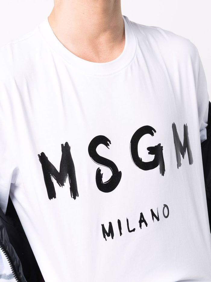 Msgm T-shirt White Men Print Logo Milan 4