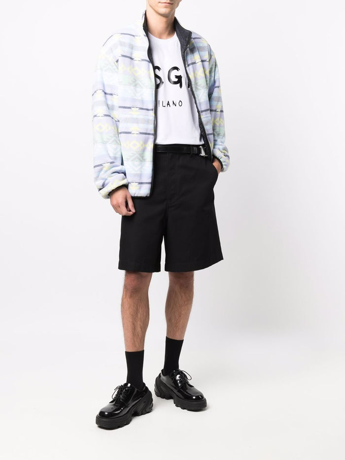 Msgm T-shirt White Men Print Logo Milan 1