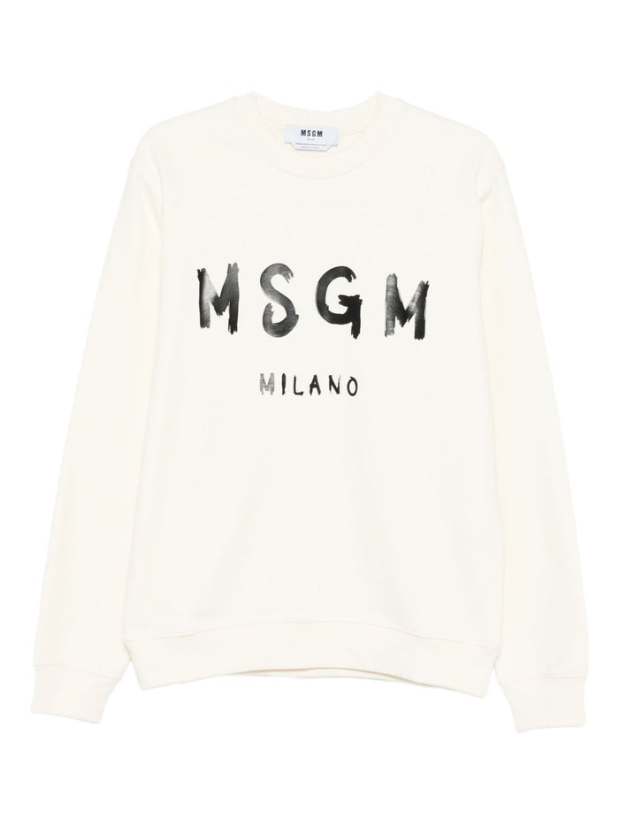 Weißes Herren-Sweatshirt von MSGM mit Logodruck 1