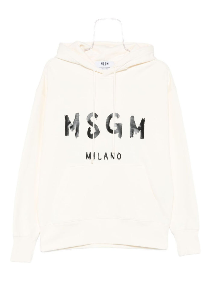 MSGM Herren-Sweatshirt, weiß, Logo, Mailand 1