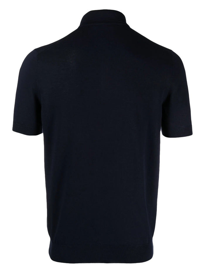 La Fileria Uomo Polo Blu Colletto a Tre Bottoni 2