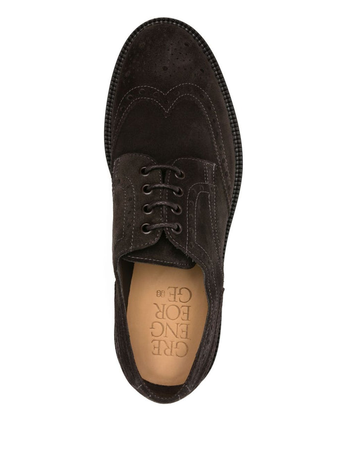 Green George Scarpa Marrone Uomo Derby Scamosciata 3