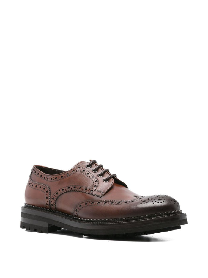 Green George Scarpa Marrone Uomo Derby Brogue 3