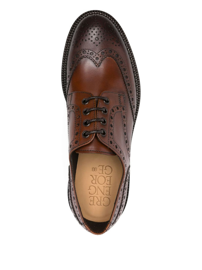 Green George Scarpa Marrone Uomo Derby Brogue 4