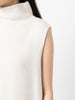 Lisa Yang Women's Cream Sleeveless Crater Neck Sweater 4