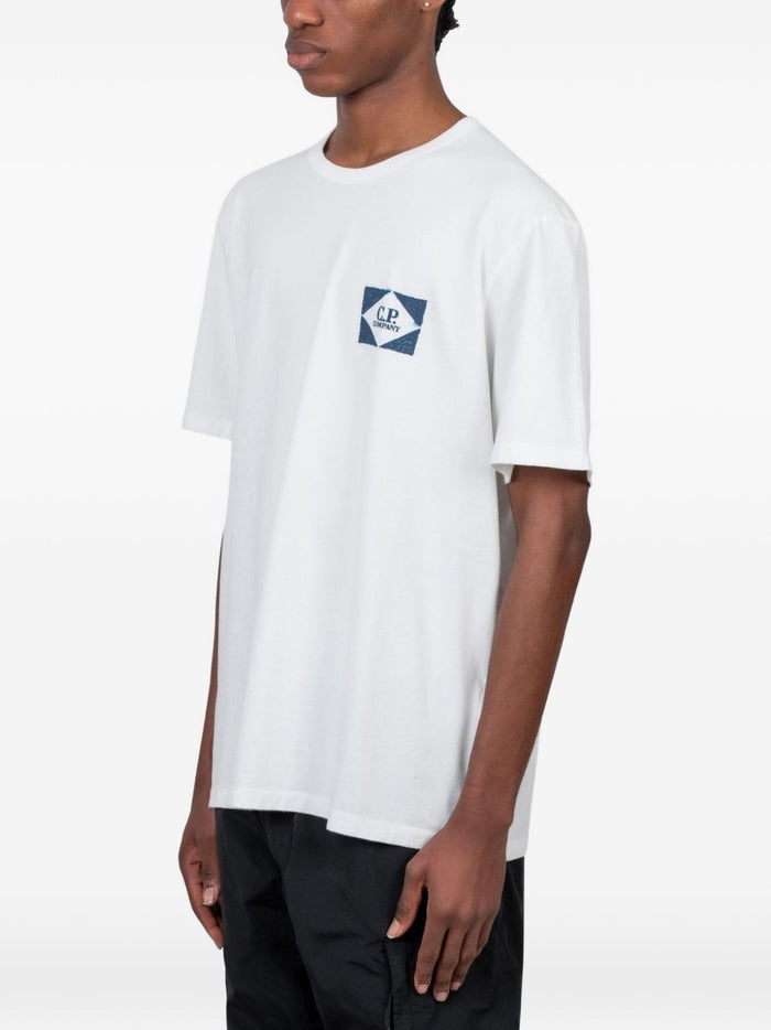 C.p.company T-shirt Bianco Uomo Stampa Posteriore 2