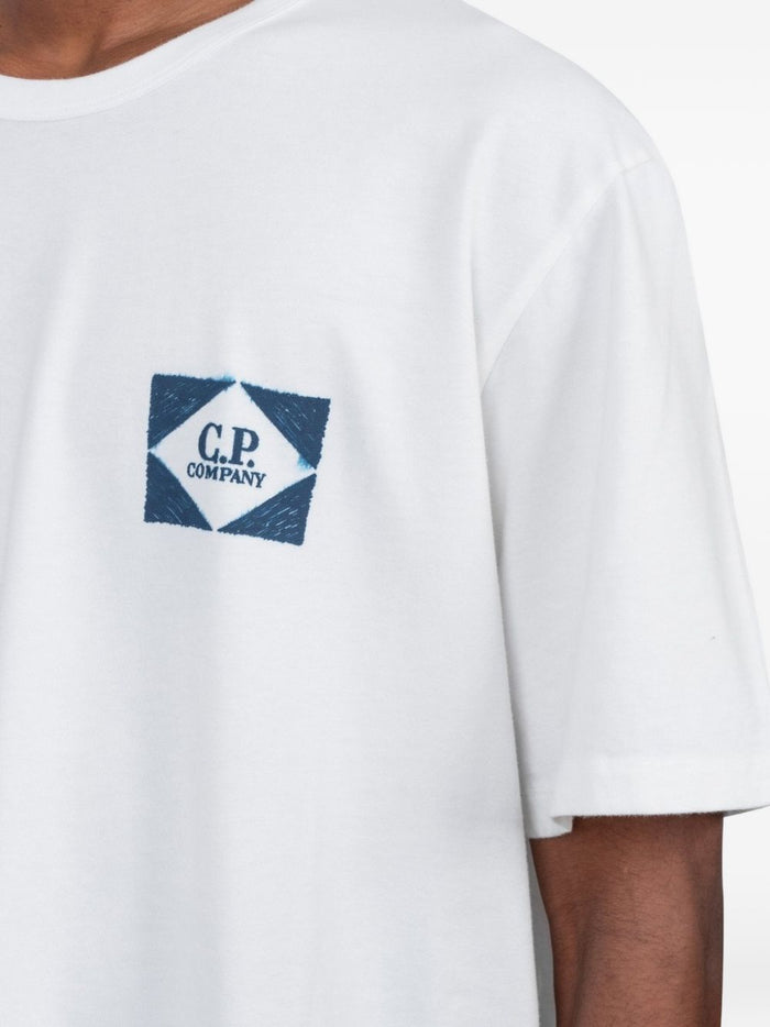 C.p.company T-shirt Bianco Uomo Stampa Posteriore 3