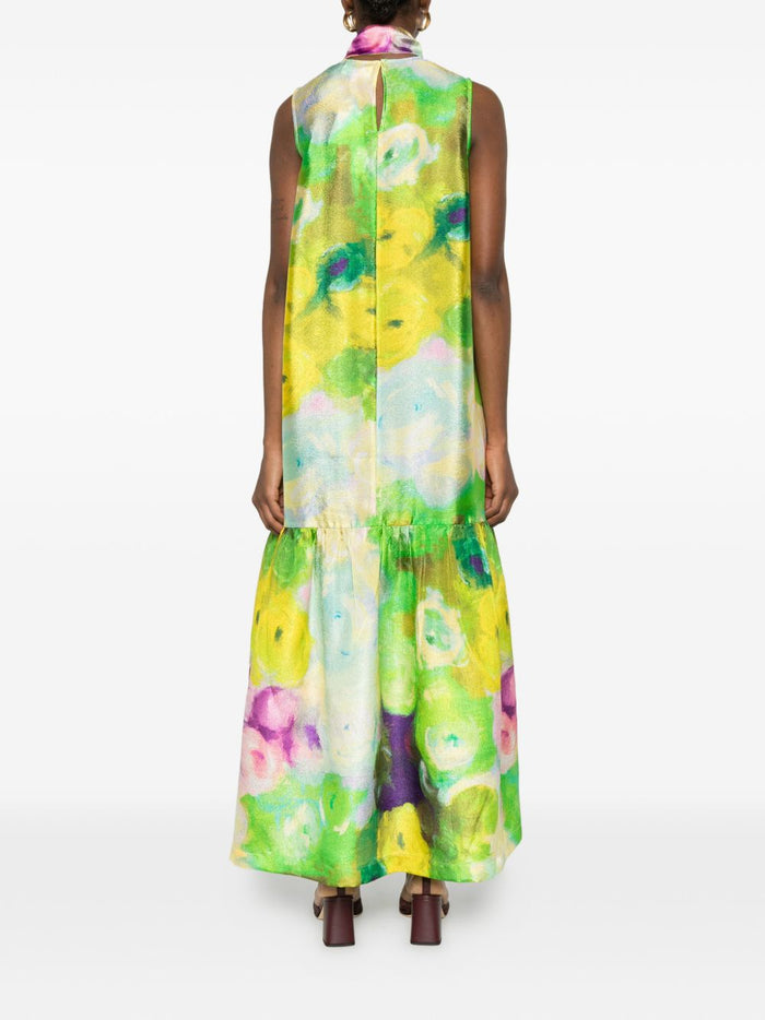 Psophia Abito Verde Donna Floreale 7