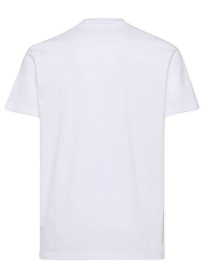 Dsquared2 T-shirt Bianco Uomo Stampa Logo Rosso 2