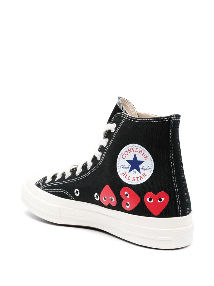 Comme Des Garcons Play Scarpe Nero Uomo Alte Chuck 70 3