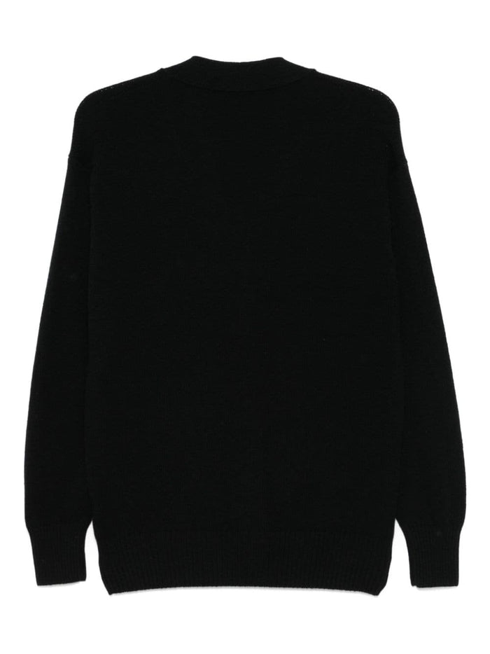 Fileria Herren-Cardigan mit langen Ärmeln in Schwarz 2