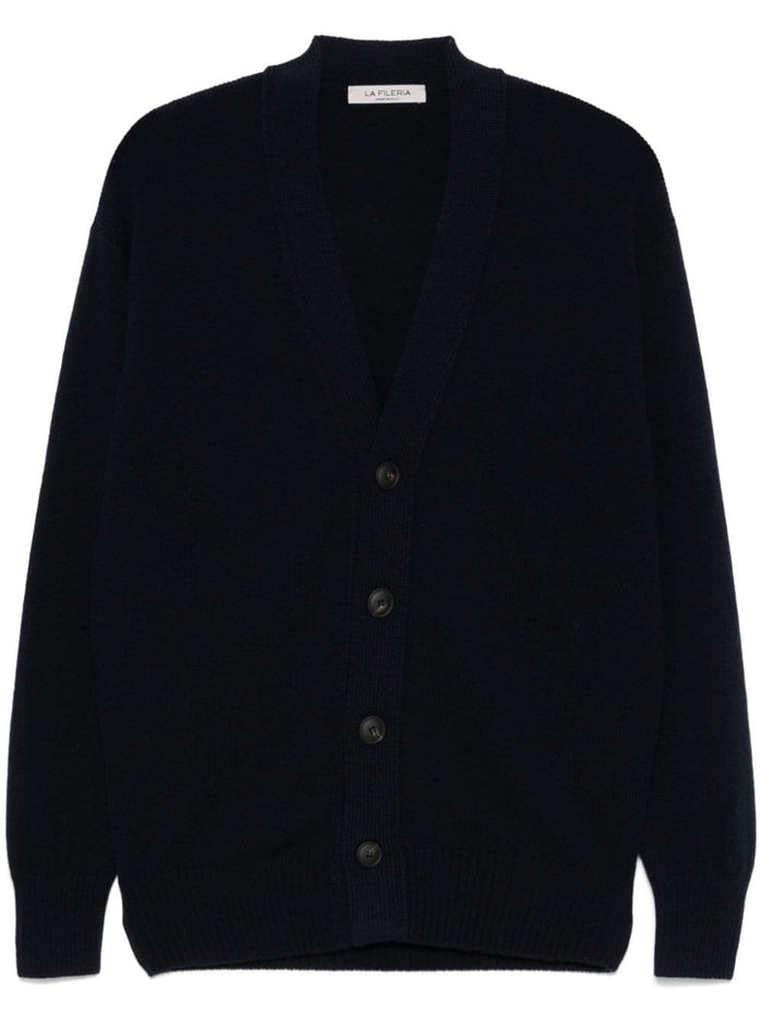 Fileria Herren-Cardigan mit langen Ärmeln in blau 1