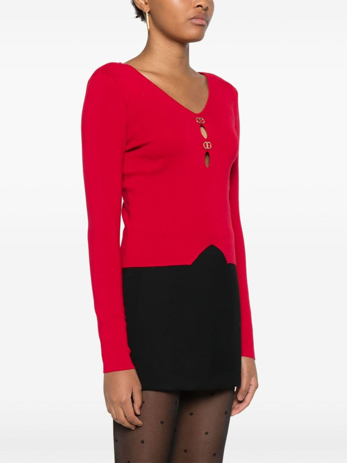 Twinset Maglia Rosso Donna 5