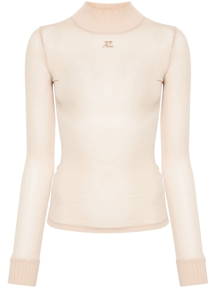 Courreges Top Beige Donna Lupetto 5