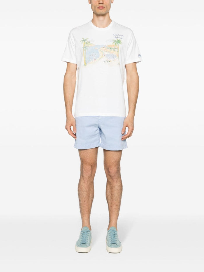 Mc2 Saint Barth Herren-T-Shirt in Weiß mit Cala Comte-Design 1