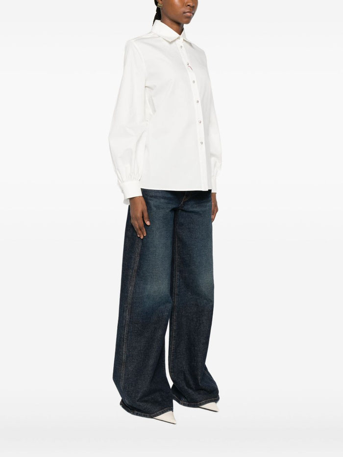 Max Mara Damen Weißes Hemd mit Cut-Out 2