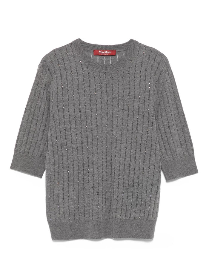 Max Mara Maglia Grigio Donna a Coste 5