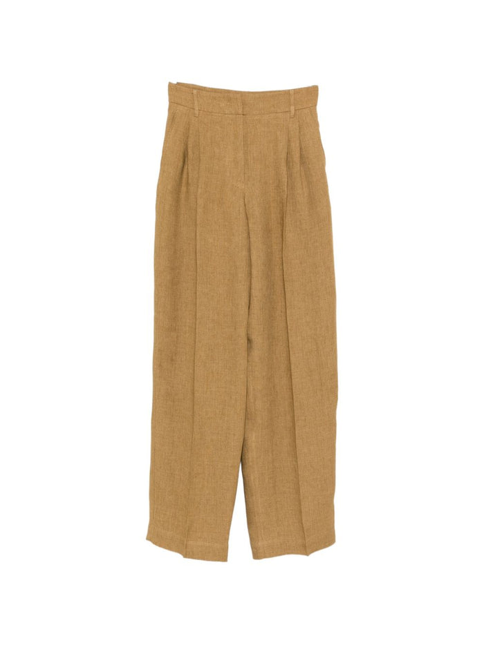 Max Mara Pantalone Gamba Ampia Donna Senape 5