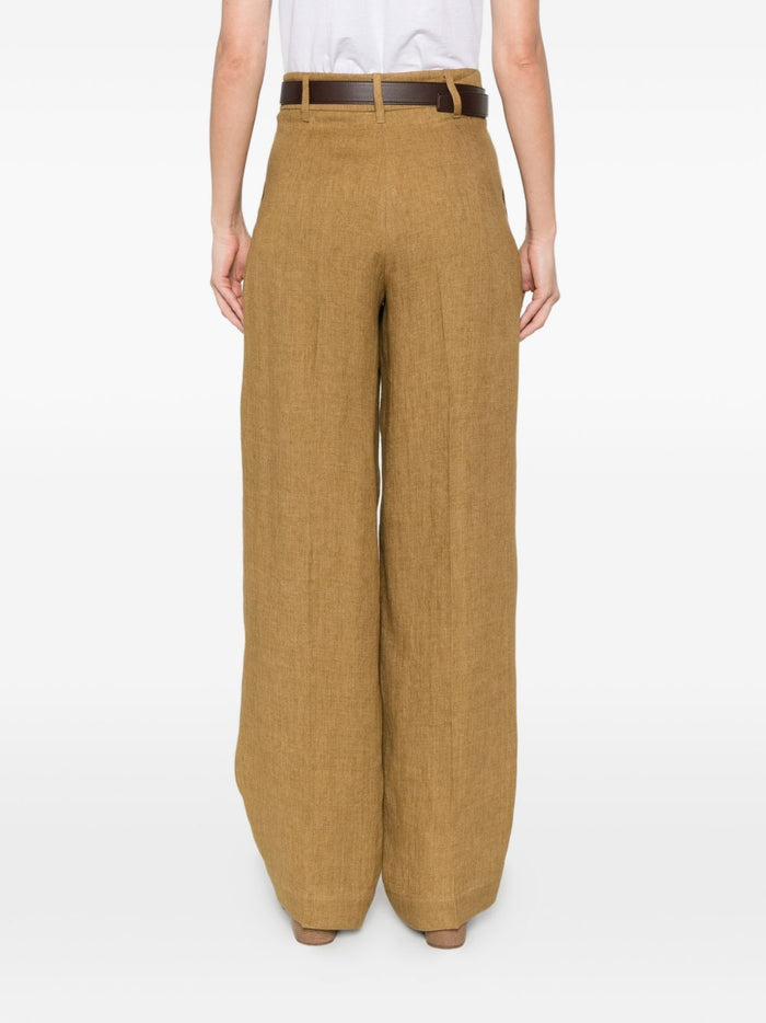 Max Mara Pantalone Gamba Ampia Donna Senape 3