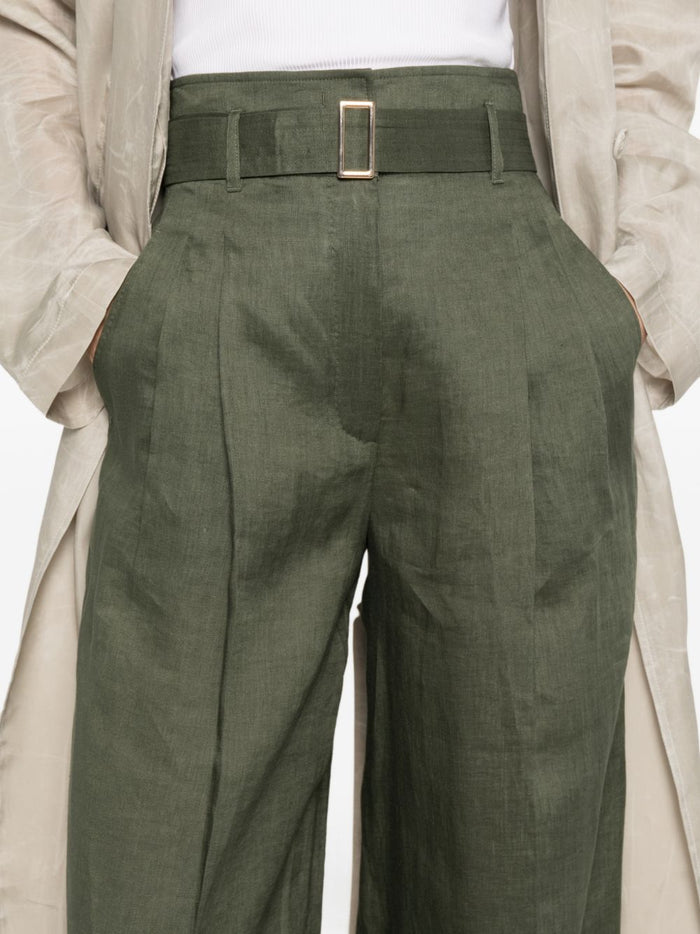 Max Mara Pantalone Gamba Ampia Donna Verde 4