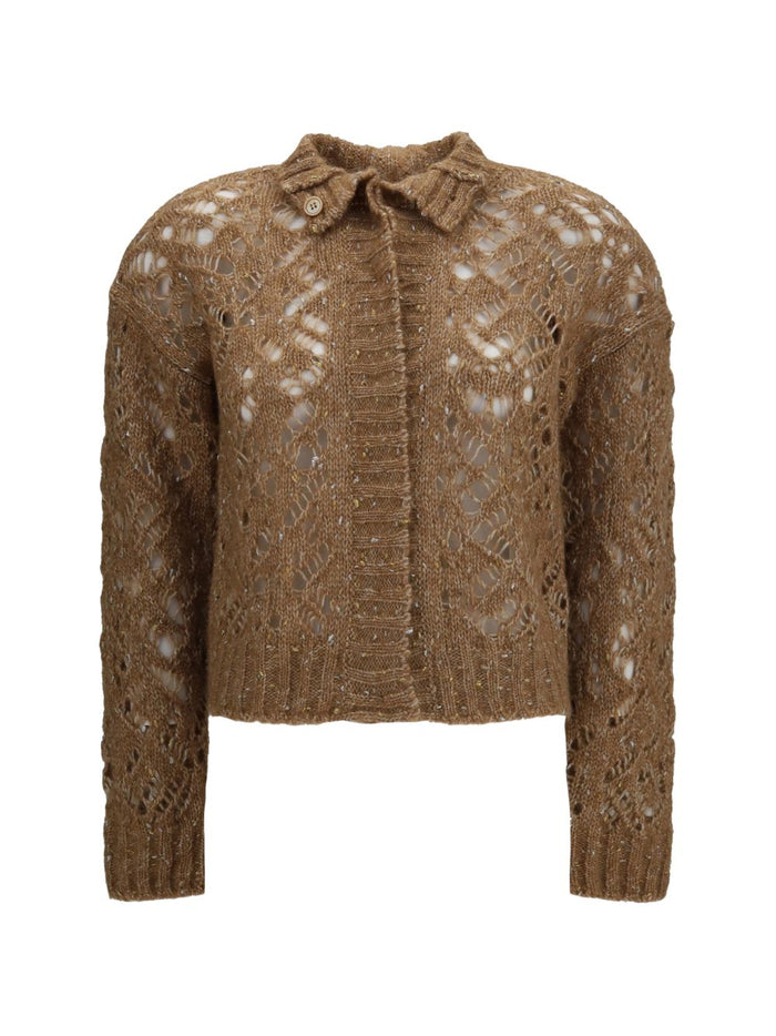 Max Mara Studio Cardigan Marrone Donna 1