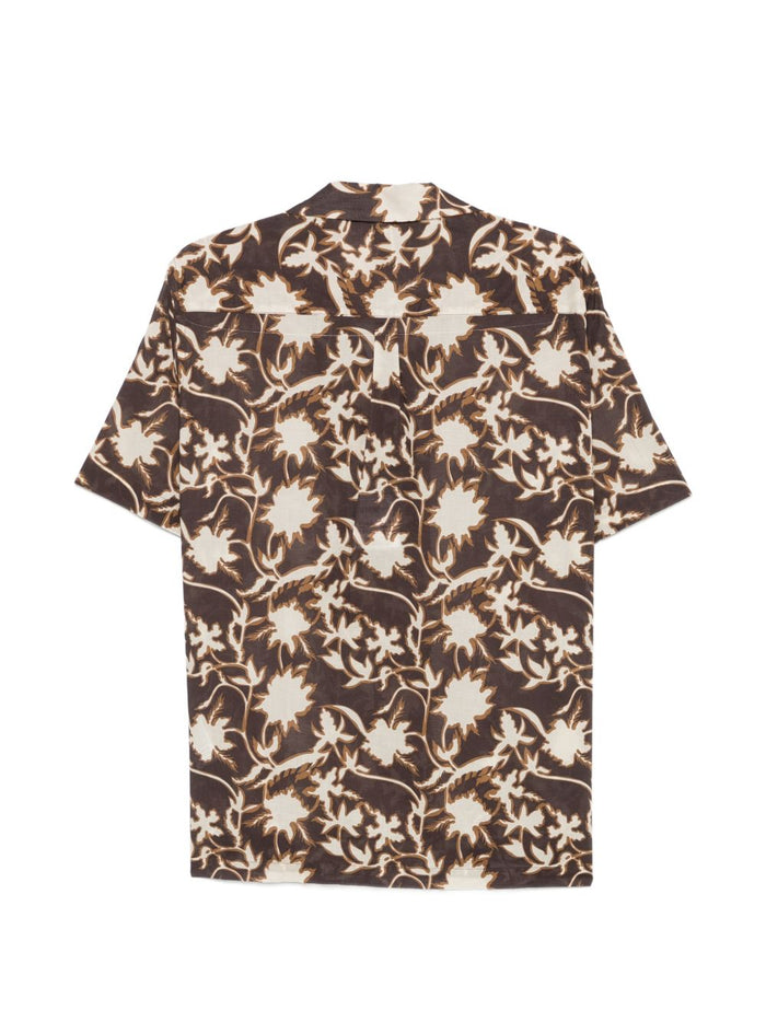 Altea Herrenhemd mit Blumenmuster, Braun 3