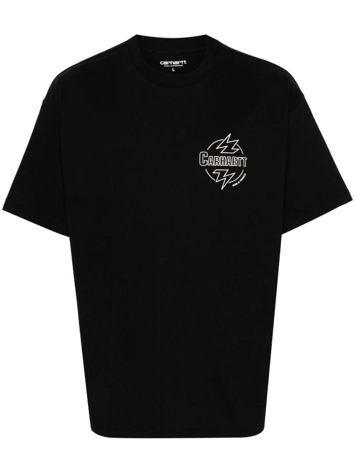 Carhartt Men's Black T-shirt Lightning Logo Print 5