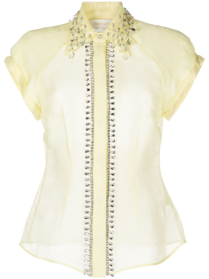 Zimmermann Blusa Giallo Donna con Strass 4