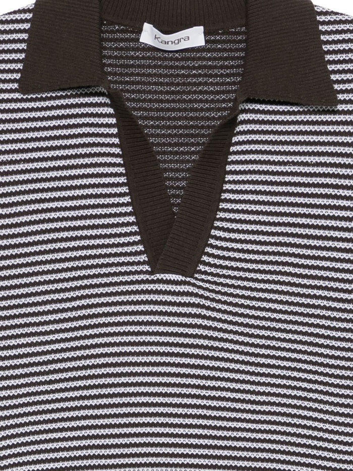Kangra Men's Striped Polo Shirt Brown 3