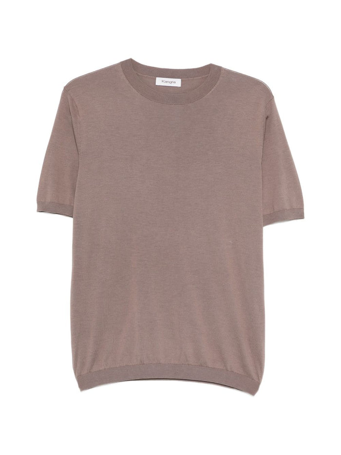 Kangra Men's Short Sleeve Sweater Brown 1