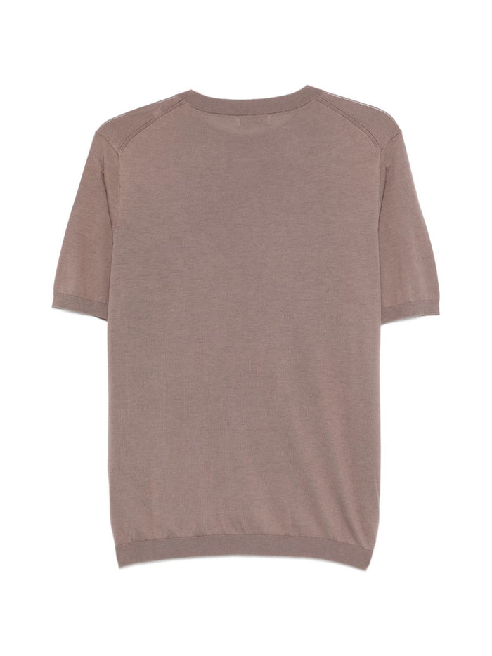 Kangra Men's Short Sleeve Sweater Brown 2