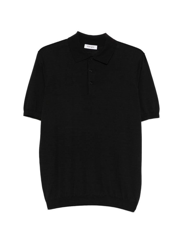 Kangra Polo Tre Bottoni Uomo Nero 1