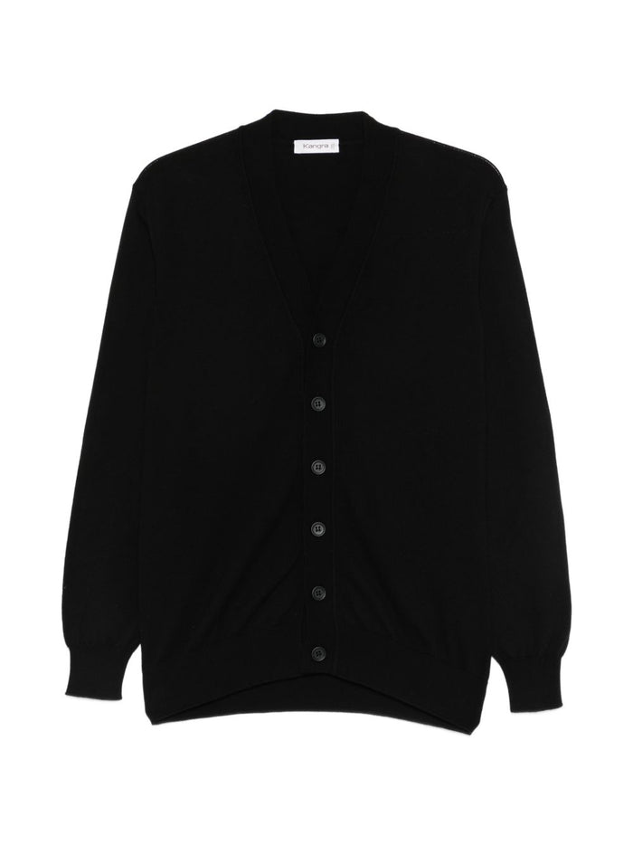 Kangra Men's Black Button-Up Cardigan 1