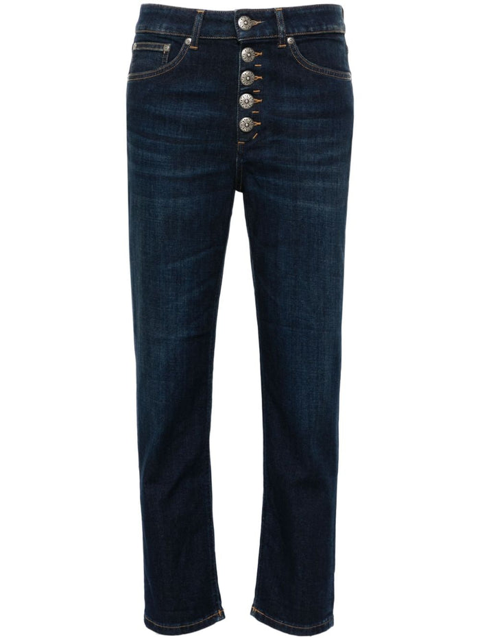 Dondup Jeans Blu Donna Koons Bottoni Gioiello 5