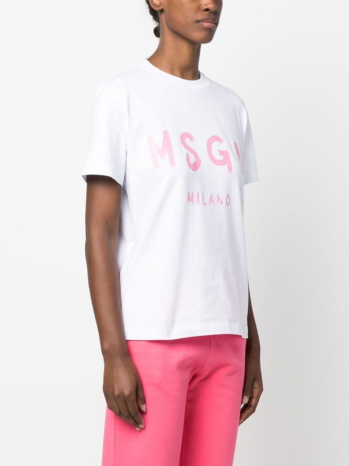 Msgm T-shirt White Women Logo Milan 2