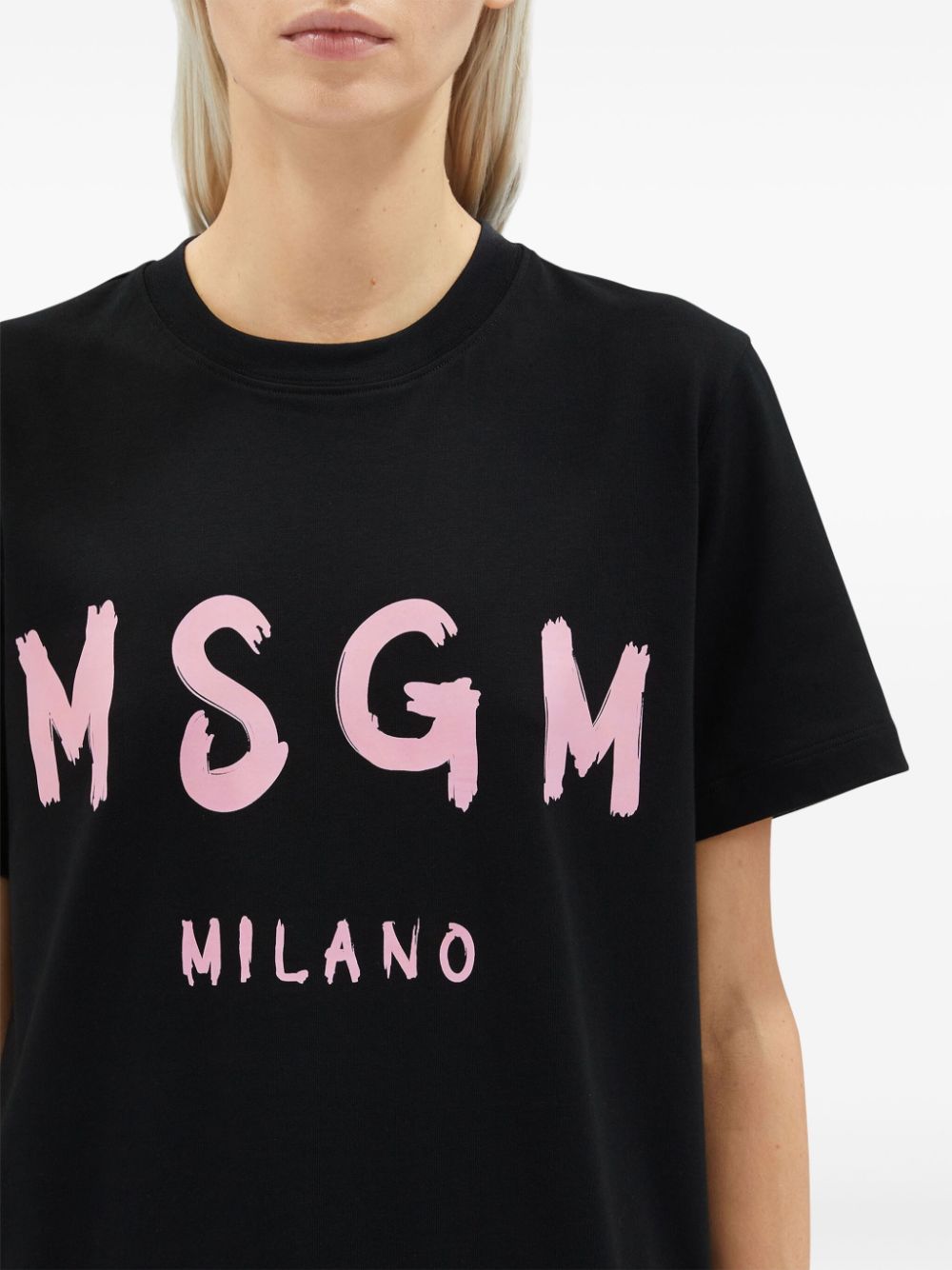 Msgm T shirt Nero Donna Logo Milano