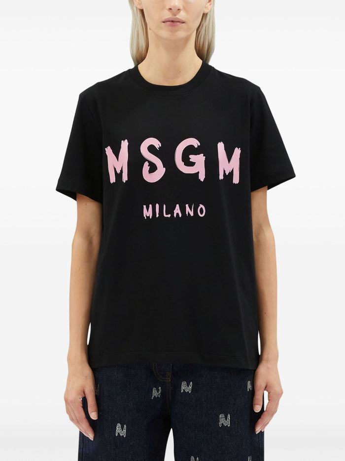 Msgm T-shirt Black Women Logo Milan 2