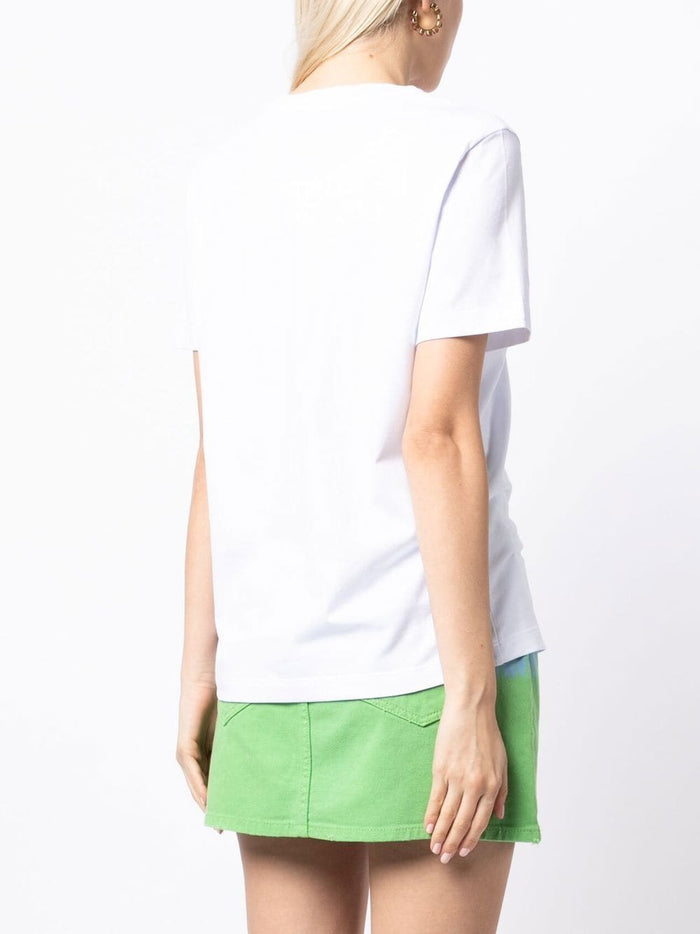 Msgm Donna T-shirt Bianco Stampa Logo Milano 3