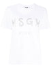 Msgm Donna T-shirt Bianco Stampa Logo Milano 5