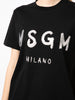 Msgm Donna T-shirt Nero Stampa Logo Milano 4