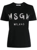 Msgm Donna T-shirt Nero Stampa Logo Milano 5