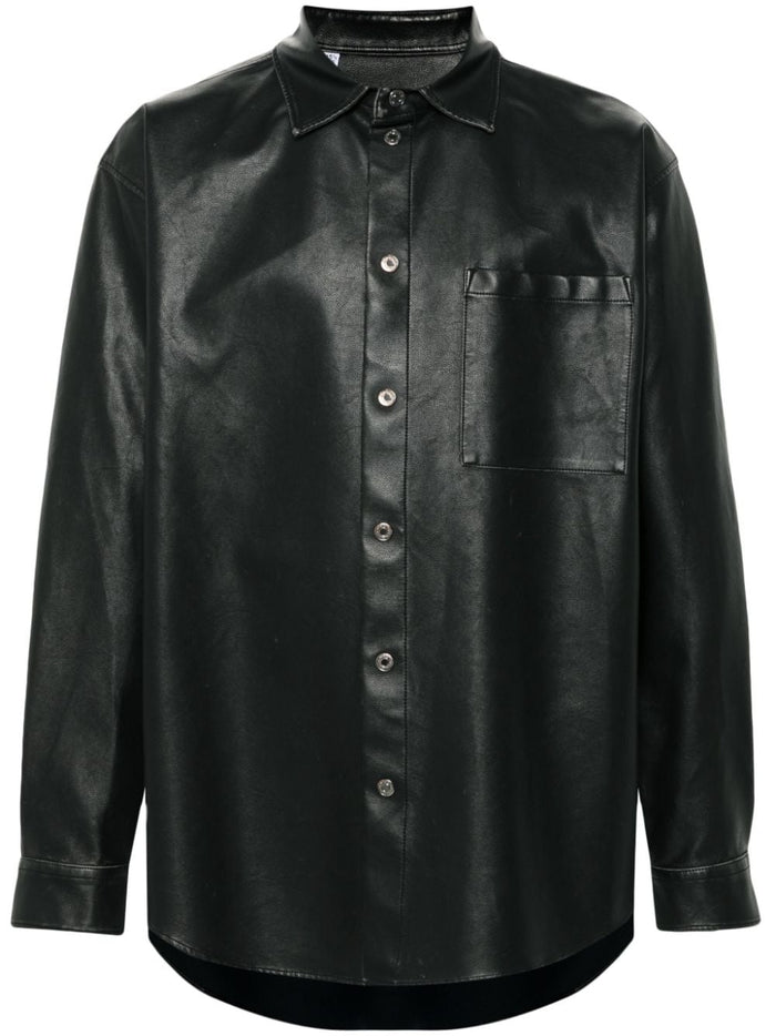 Msgm Camicia Nero Uomo Ecopelle 5