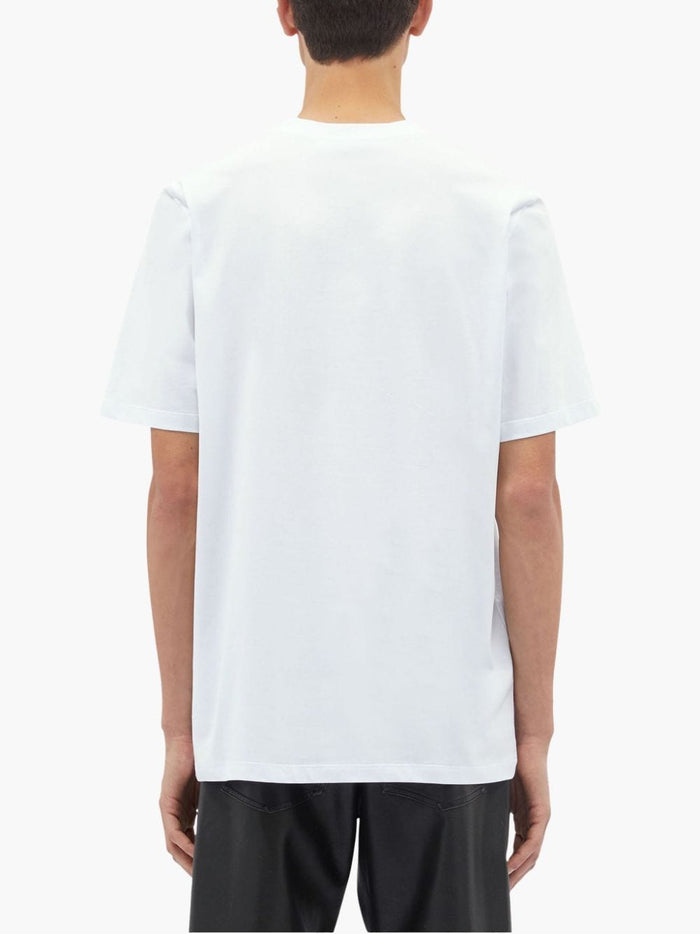 Msgm T-shirt Bianco Uomo Logo Scollo 3