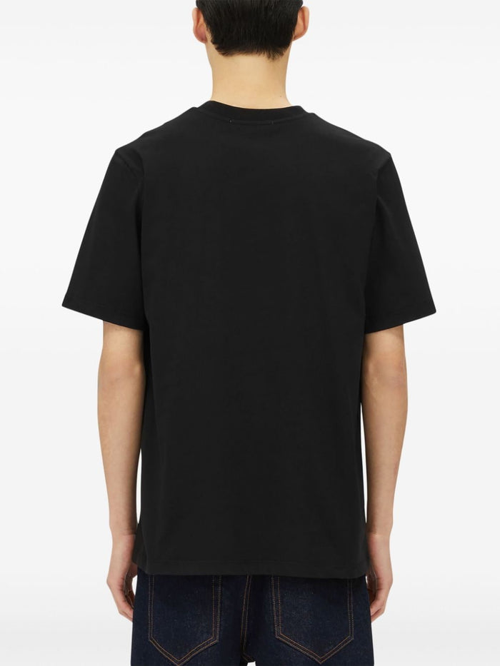 Msgm T-shirt Nero Uomo Logo Scollo 3