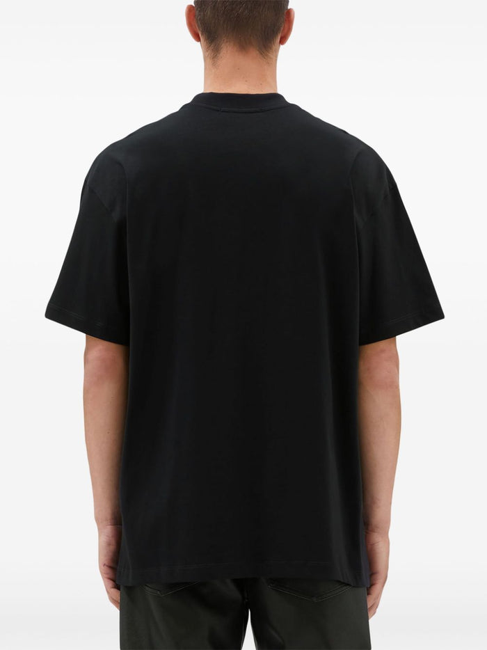 Msgm T-shirt Nero Uomo Logo Pennellata 3