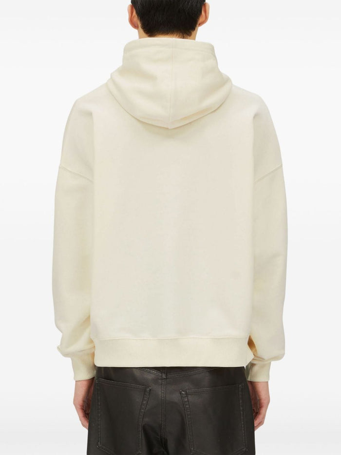 Msgm Felpa Beige Uomo Cappuccio Logo 3