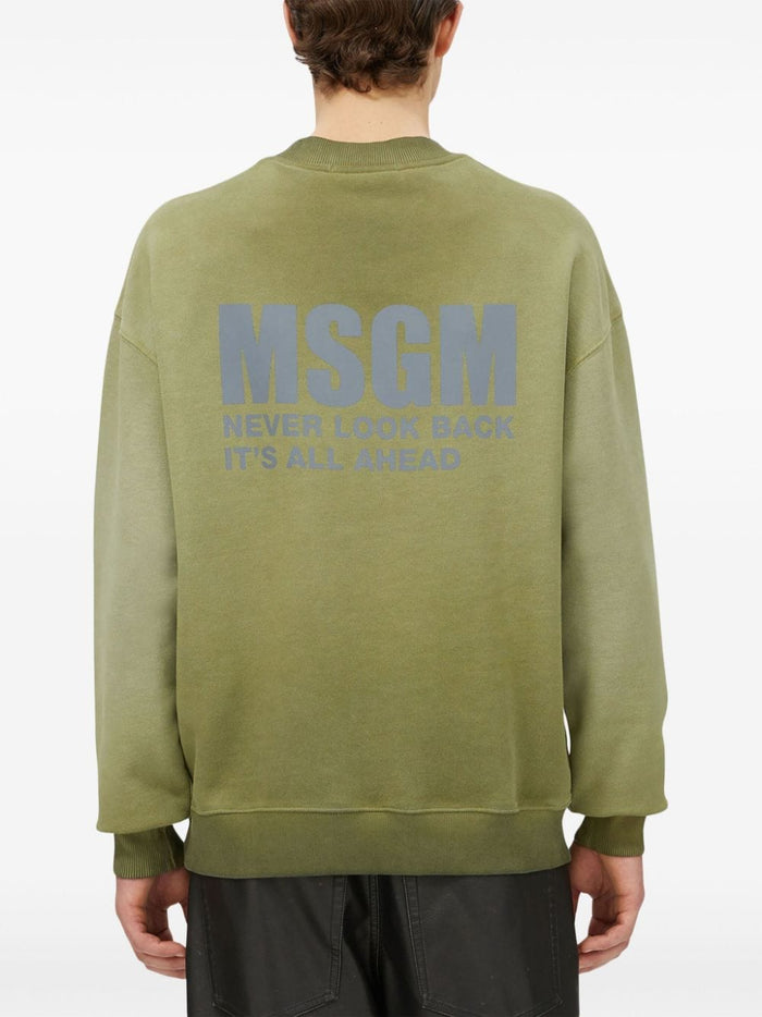 Msgm Felpa Multicolore Uomo Stampa Logo Posteriore 3