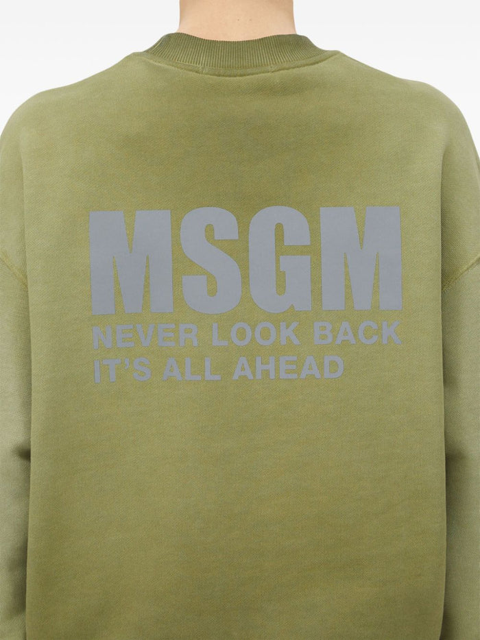 Msgm Felpa Multicolore Uomo Stampa Logo Posteriore 4