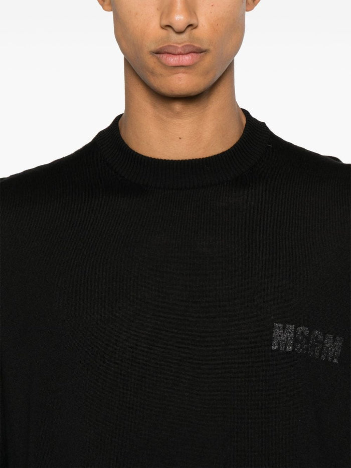 Msgm Black Men's Shirt Maxi Logo Back 4